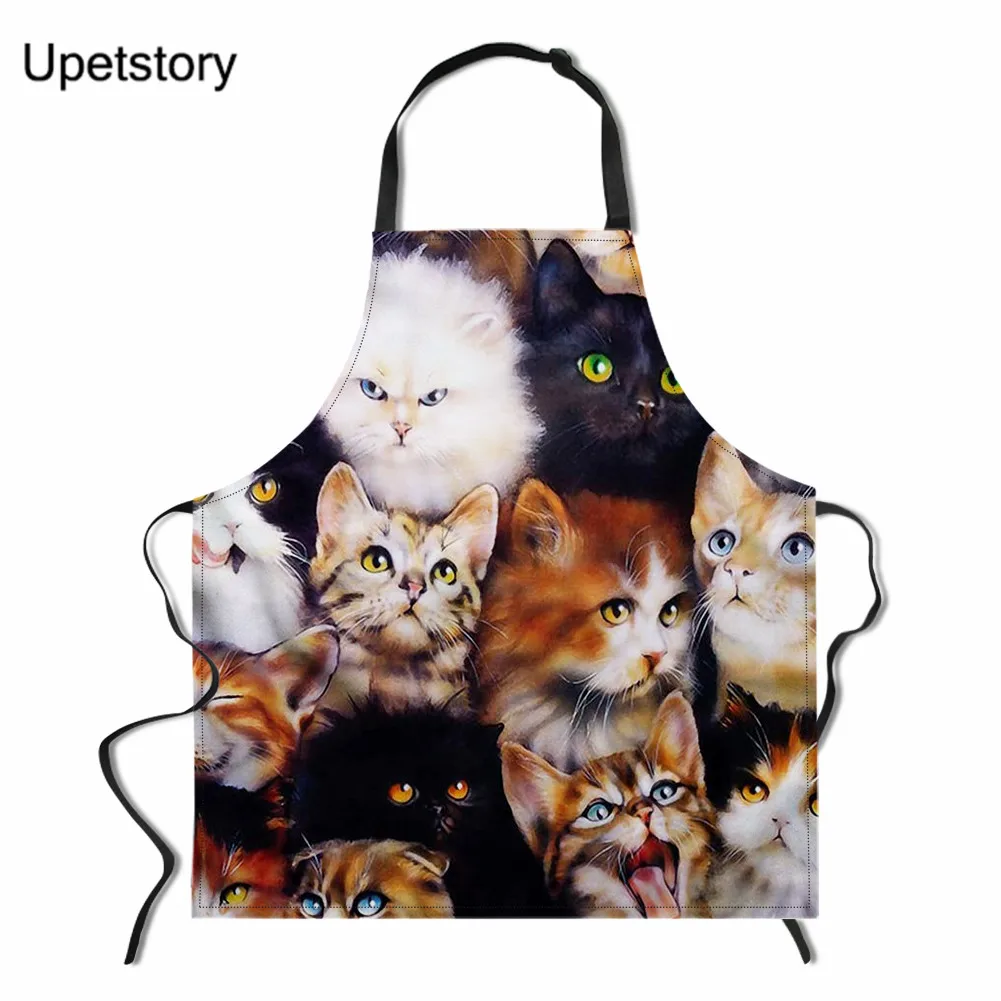 

Upetstory Kitchen Apron Cute Cat Kids Aprons BBQ Bib Apron for Women Men Cooking Baking Restaurant Apron Home Cleaning Tools