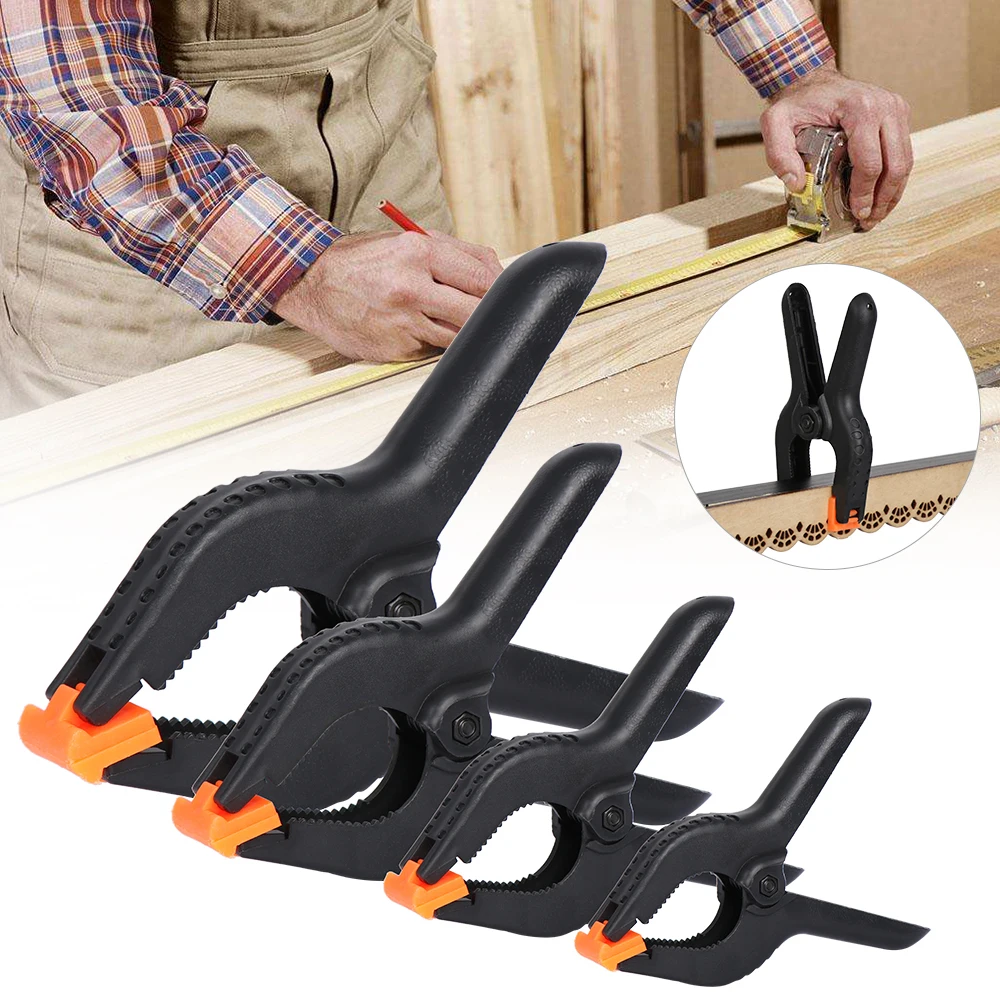 

1*Carpentry Spring Clamp DIY Nylon 3/4/6/9 Inch Modeling Photo Studio Background Workshop Craft Carpentry Woodworking Tool