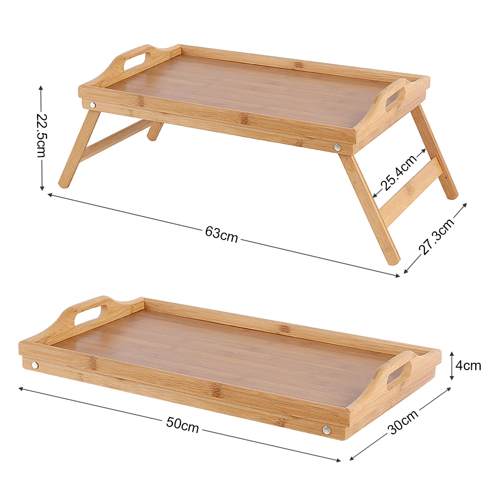 Folding Bamboo Computer Desk Wood Bed Tray Breakfast Laptop Serving Style Low Tea Food Table Furniture | Мебель