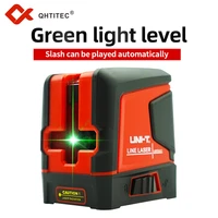 qhtitec 2 lines mini laser leveler lm570ld ii indoor outdoor horizontal and vertical cross beam line self leveling measuring