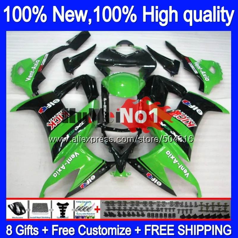 

Body For KAWASAKI ZX1000C ZX 10R 1000CC ZX10R 08 09 10 73MC.63 Green black ZX1000 CC ZX 10 R ZX-10R 2008 2009 2010 Fairing