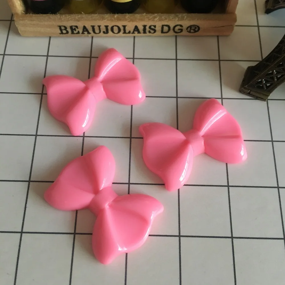 Кавайный бант из смолы кабошон с плоской задней поверхностью для волос ювелирный