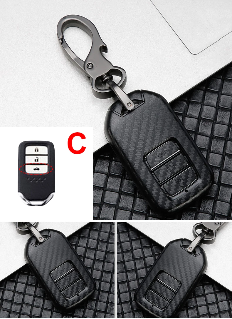 Чехол для ключей автомобиля из углеродного волокна ABS для Honda Civic CRV HR-V Odyssey Accord City Pilot Vezel Jazz BRV XR-V Fit Freed