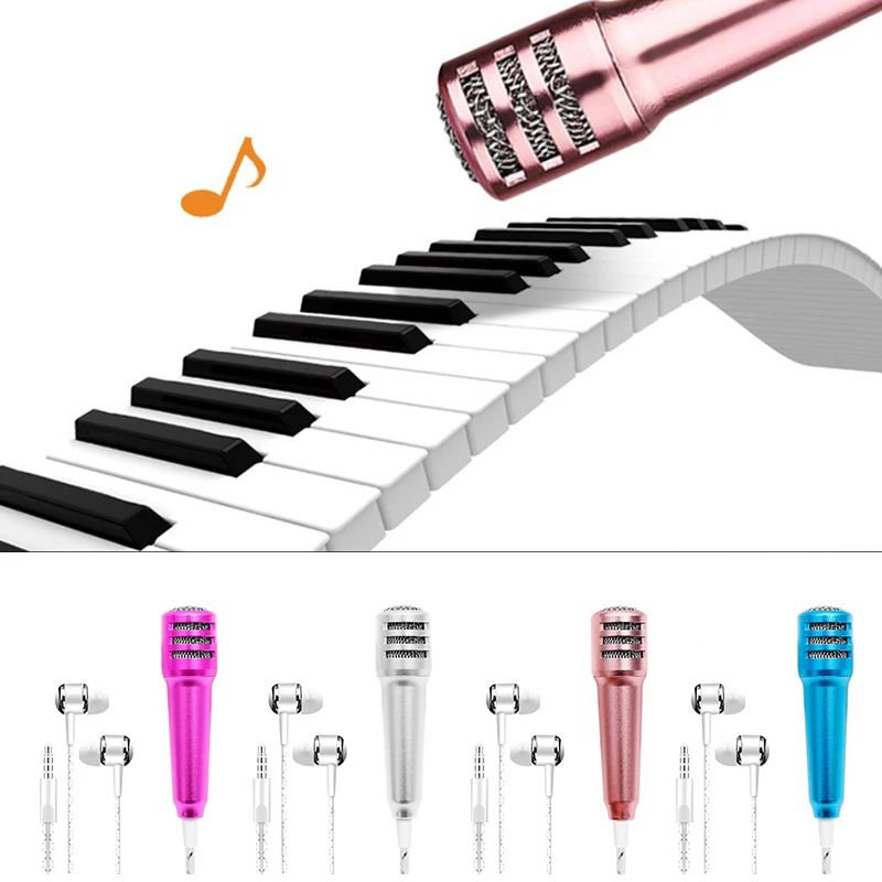 Профессиональный мини-микрофон K для записи песни с наушниками телефона