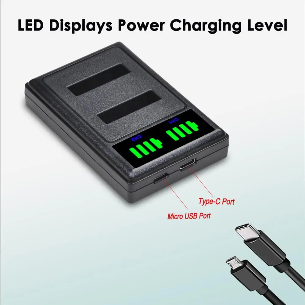 Аккумулятор Batmax EN-EL12 EL12 + двойное зарядное устройство USB светодиодный кой и портом
