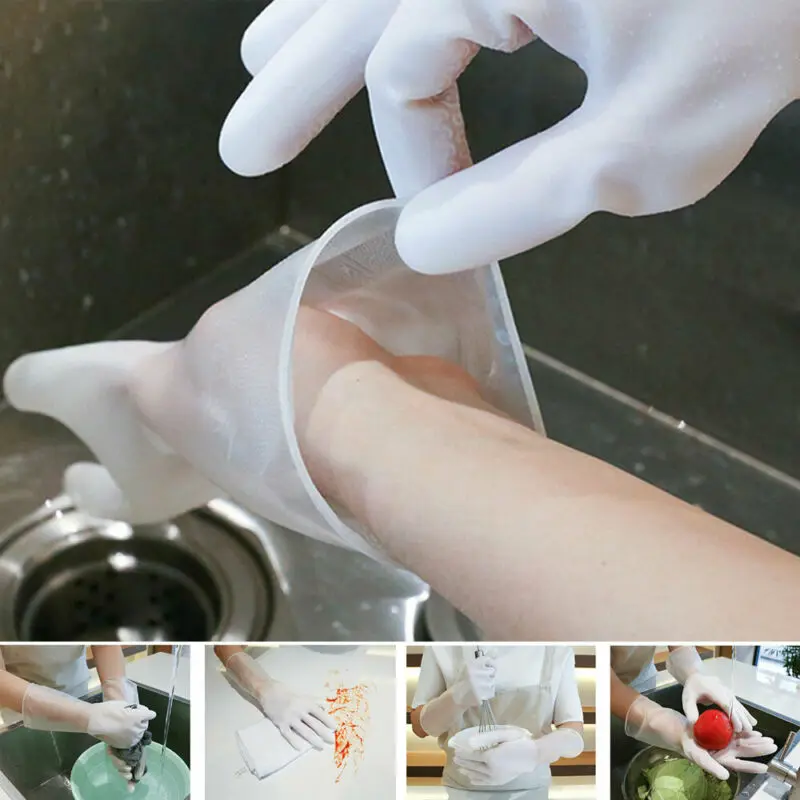 1 пара волшебных шлепанцев ПВХ перчатки для мытья посуды размеры S M L скруббер