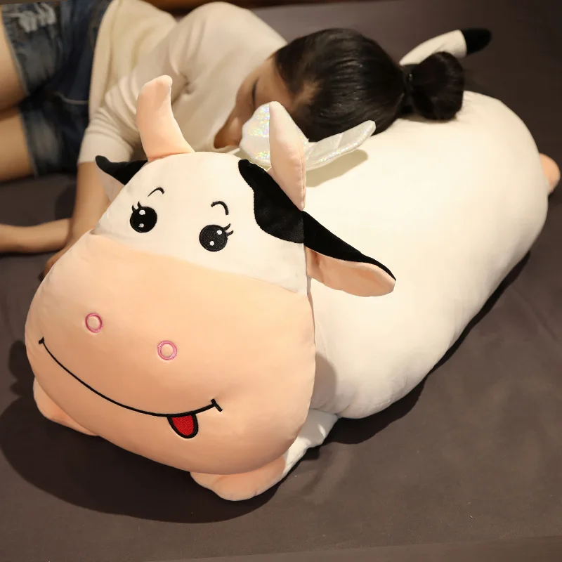 Красивая гигантская Милая мультяшная корова плюшевая игрушка супер удобная