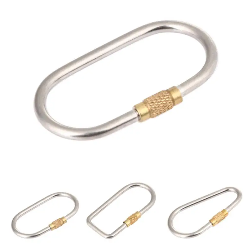 Титановый сплав D Форма карабин винтовой замок бутылка Крюк Пряжка висячие замки