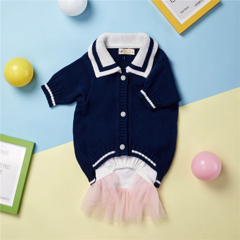 Платье UFBemo для собак хлопковая трикотажная юбка пачка кошек летняя одежда