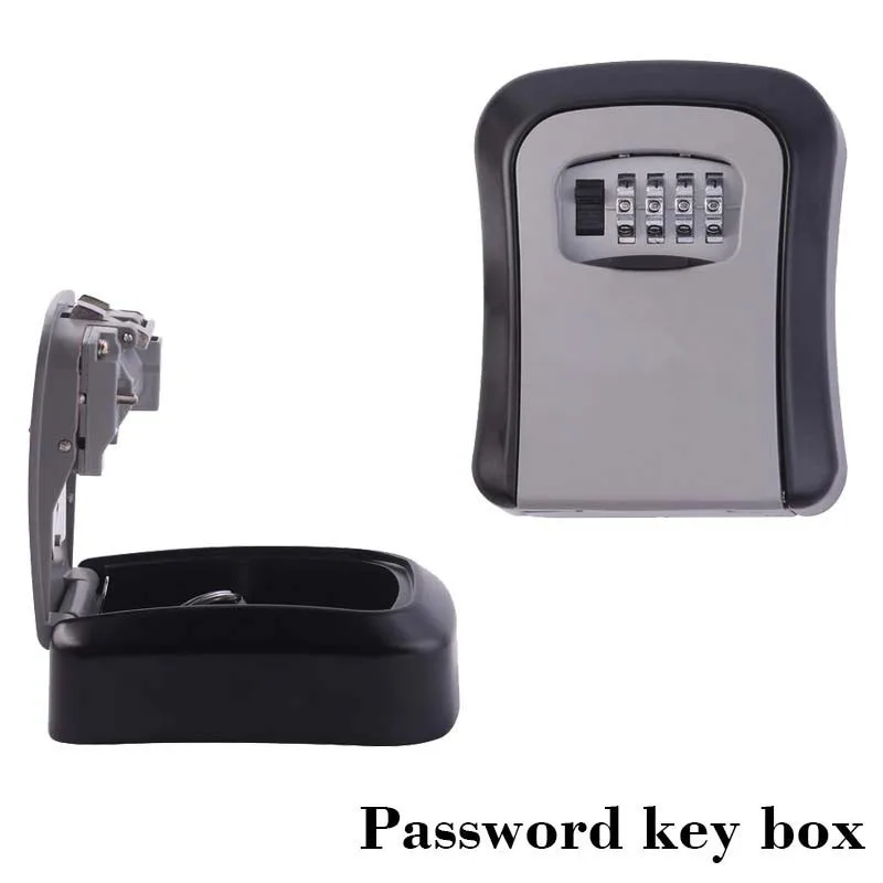 

Security Door Lock with 4 Digit Combination Password Zinc Alloy Wall Mount Key Storage Secret Box Organizer Safe