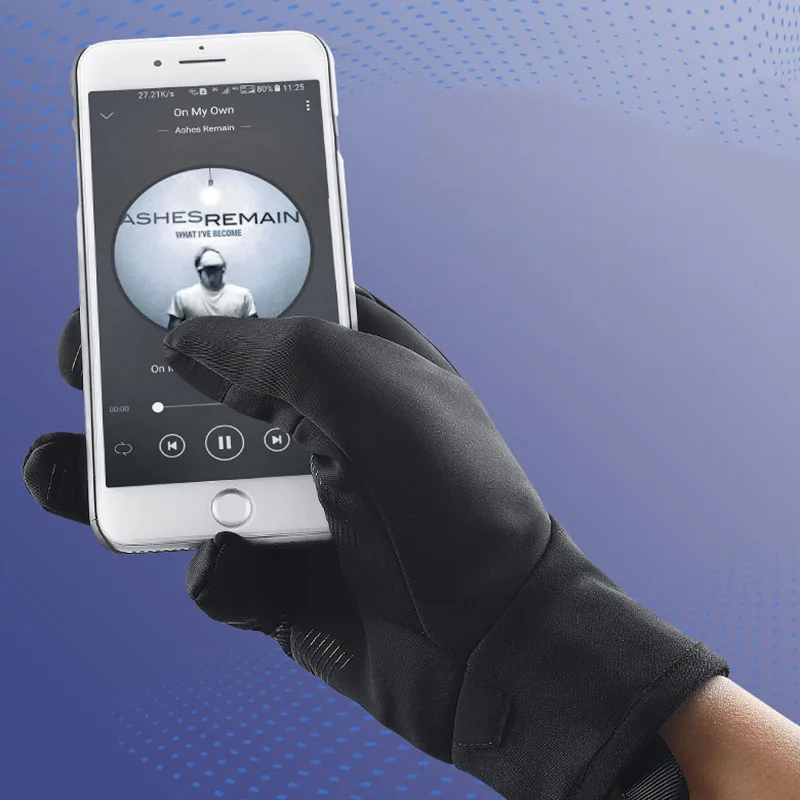 

Зимние перчатки для работы на открытом воздухе, ветрозащитные перчатки для вождения, черные Нескользящие теплые перчатки для холодной пого...