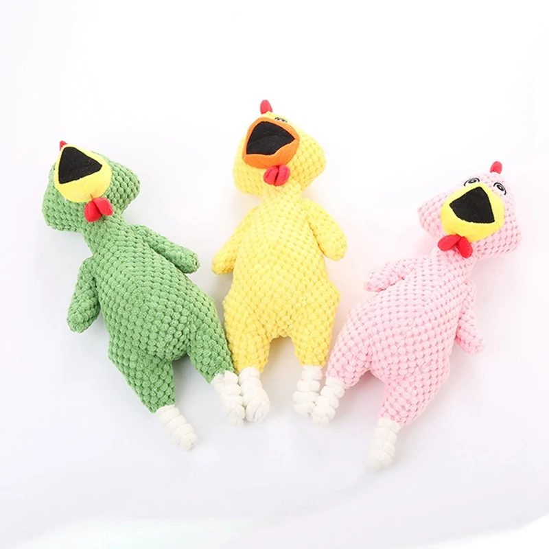 

Funny dog gadgets novelty Yellow plush Chicken Pet Dog Toy Novelty Squawking Screaming Shrilling chicken for Cat Pet Puppy Toys
