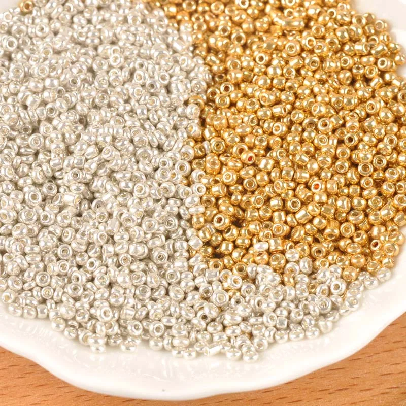 2/3 мм золотые и Серебристые бусины из чешского стекла для изготовления ювелирных