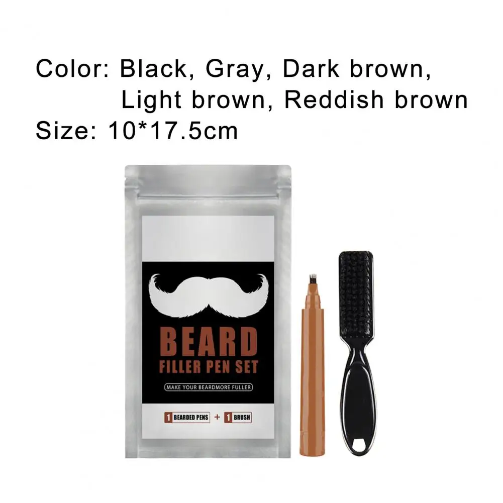 

50% Hot Sale Beard Filling Pen Use Easily Multi-purpose Natural 4 Tip Beard Filler Pen Kit for Makeup