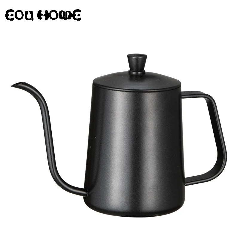 

600ml Stainless Steel Mounting Bracket Hand Punch Pot Coffee Pots with Lid Drip Gooseneck Spout Long Mouth Coffee Kettle Teapot