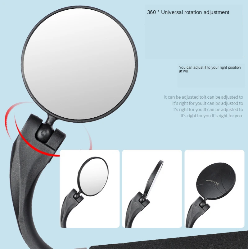 Bicycle Rear View Mirror Clear Wide Range Back Sight Bike Reflector 360 Angle Adjustable Foldable Universal Reflecting | Спорт и