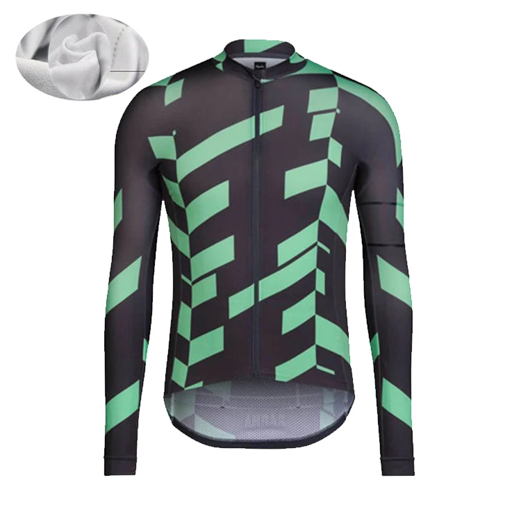 Fleece jersey Зима длинные Термальность флис Велоспорт Джерси Для мужчин Костюмы Bicicleta Майо Ciclismo дышащий MTB дорожный велосипед велосипедная форма Bicicleta пальто Raphaing - Цвет: Fleece jersey