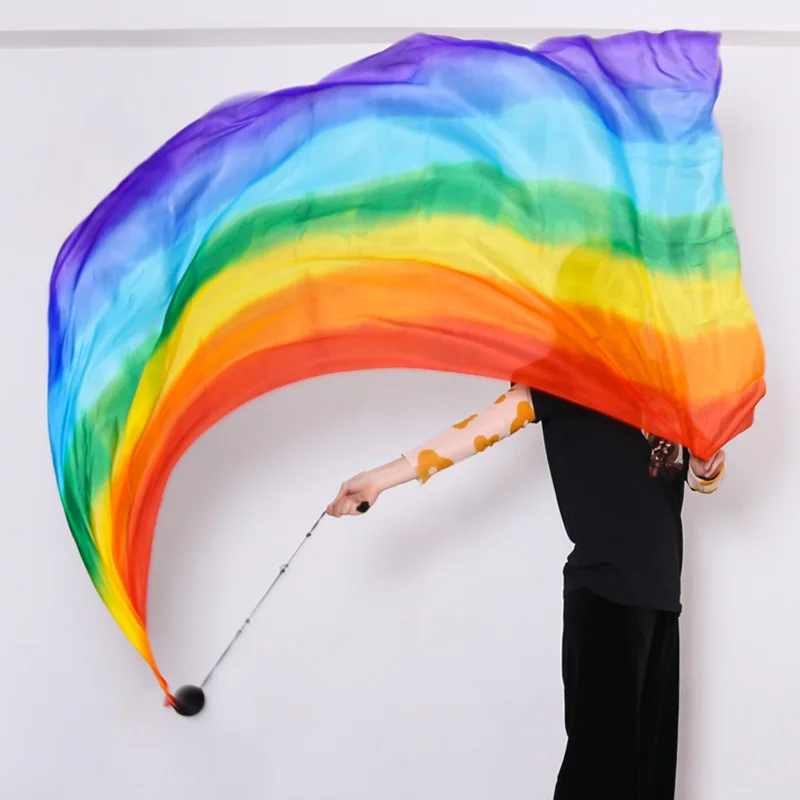 Шелковая вуаль пой шелковая цепочка мяч для женщин танец живота 100% шелк POI Streamer