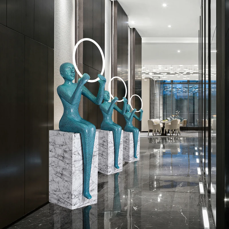 

TT Custom Modern Abstract Figure Sculpture Large Floor Lighting Decoration Hotel Hallway Aisle Simple
