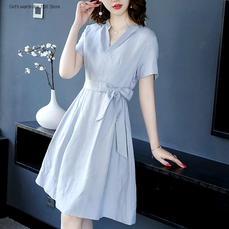 

Women's Dress Summer 2020 new mid-length elegant minimalist socialite dress graceful formal occasion