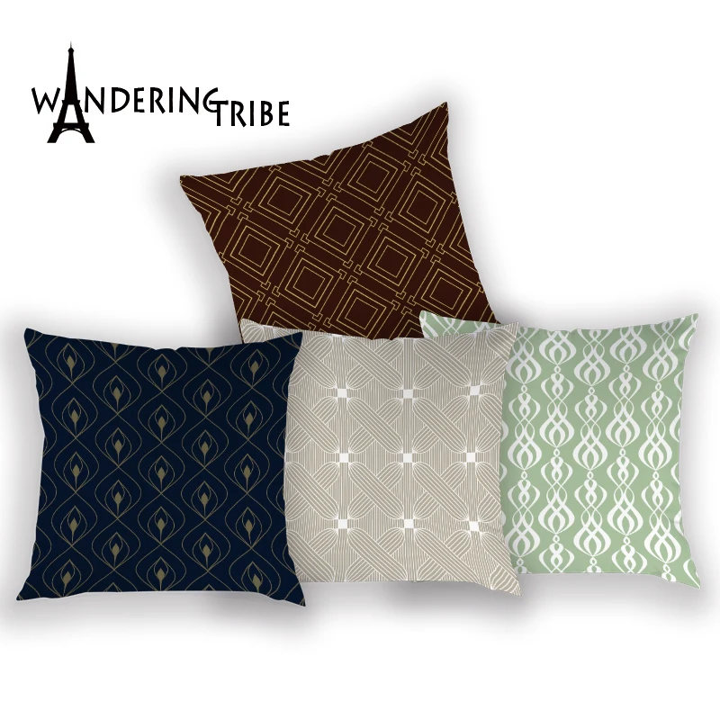 

Geometric Cushion Cover Lattice Living Sofa Room Pillows Case Print Cushions Covers Luxury Decoration Pillows Cases Kissenbezug