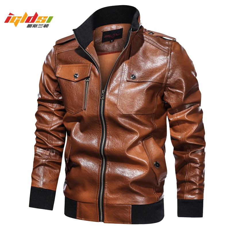 

Men's Classical Motocycle Jacket 2020 Winter Thick PU Leather Jacket Motor Autumn Zipper Jacket Male Biker Coat Plus Size 5XL