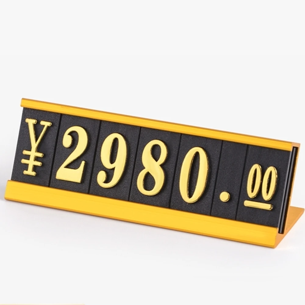 

Big Size Desktop Metal Base Price Tags Camera Mobile Phone Combination Arabic Numerals Signs Label Window Counter Display Stands