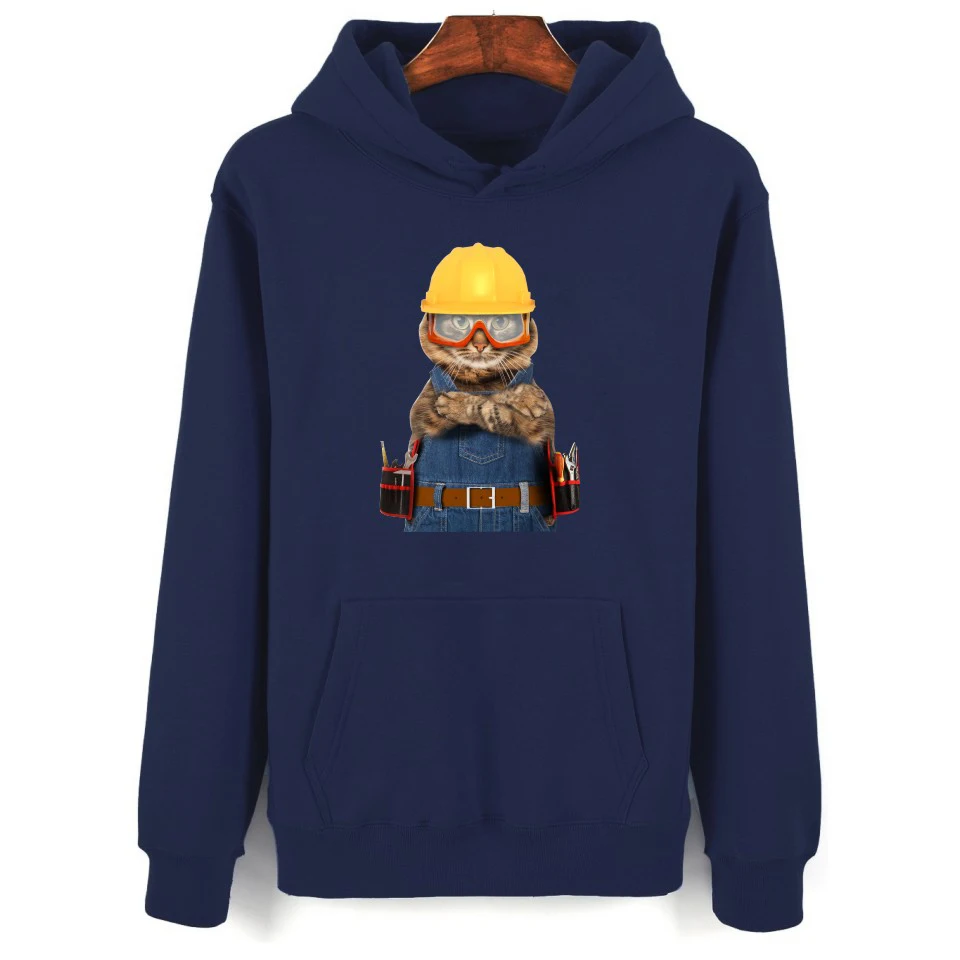 Модные классические толстовки с котом новинка популярные мужские/женские