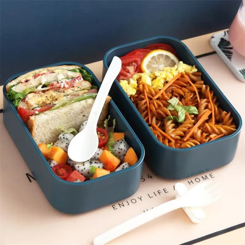 Двухслойный Ланч бокс для студентов офисный Рабочий портативный контейнер