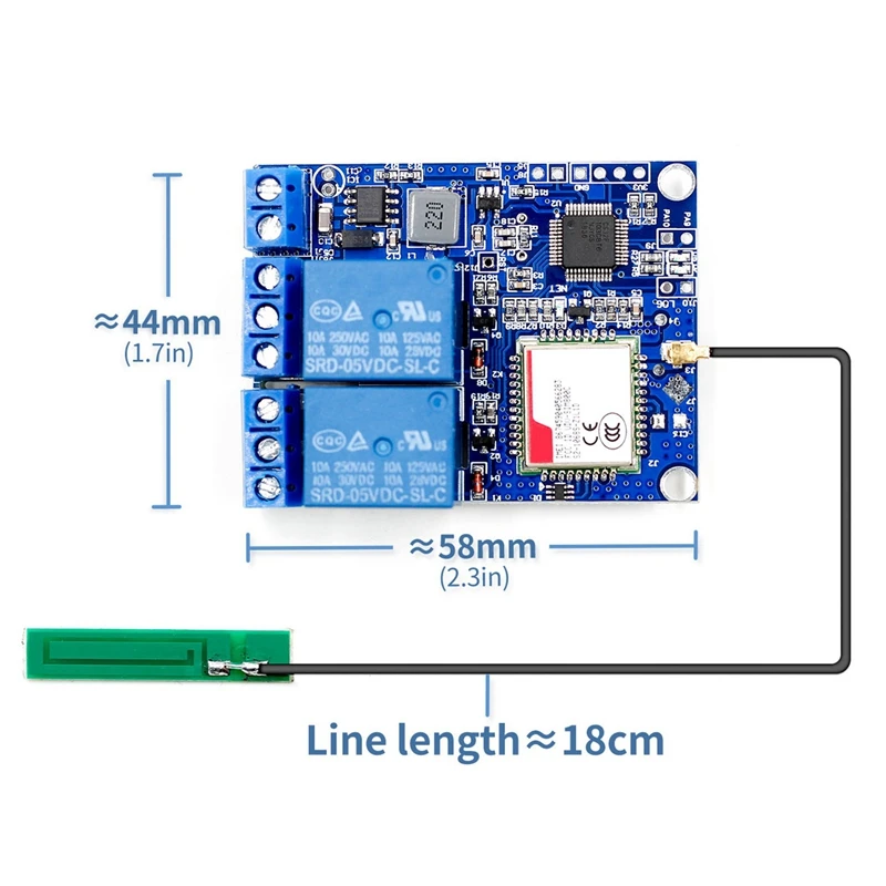 Sms Gsm удаленный Управление переключатель Sim800C Stm32F103C8T6 2-канальный релейный модуль