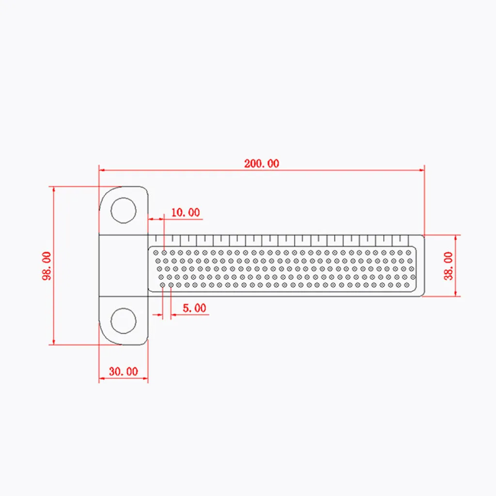 

160mm Aluminium Alloy T-160 Hole Positioning Metric Measuring Ruler T-Type Woodworking Tool Precision Marking Scriber Gauge