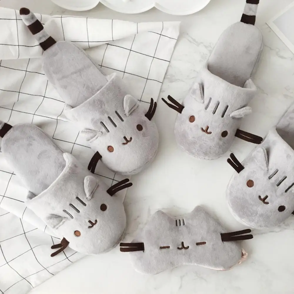 Женские меховые домашние тапочки SH468 теплые из искусственного меха Симпатичные