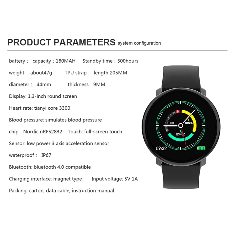 Smart Watch M31 Full Screen Press Ip67 Waterproof Multiple Sports Mode Diy Face for Android &amp Ios | Электроника