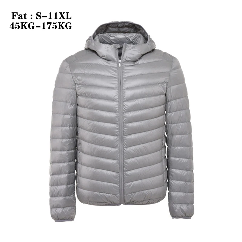 

Oversize 5XL 11XL Gray Men's Warm Waterproof Puffer Jacket Hooded Windproof Winter Coat with Recycled Insulation