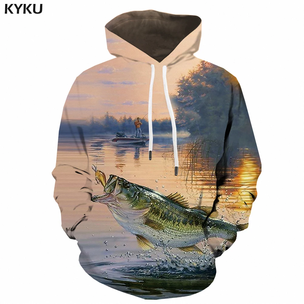 

3d Hoodies Fish Sweatshirts men Animal Sweatshirt Printed Fishing Hoody Anime Unisex Streetwear Pullover New Sexy