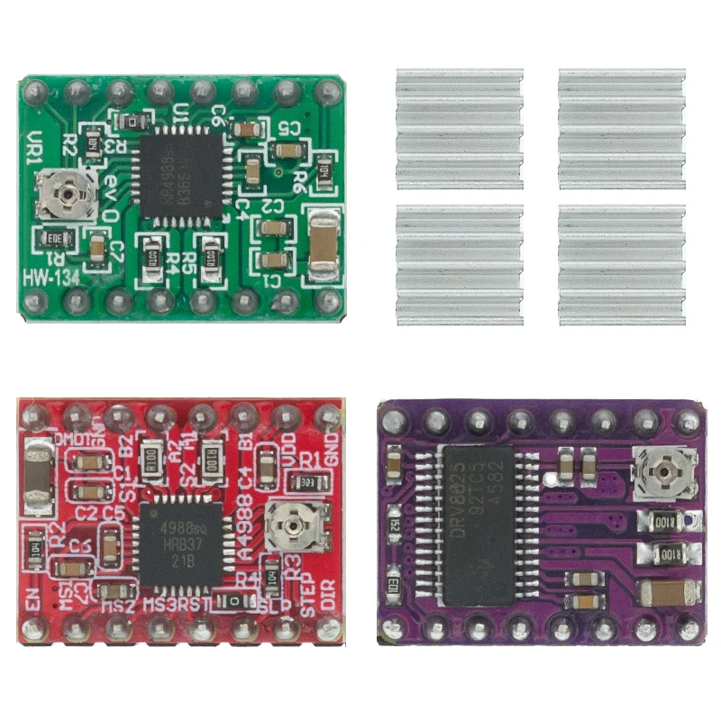 Драйвер шагового двигателя StepStick A4988 DRV8825 с радиатором Reprap RAMPS 1 4 | Электронные
