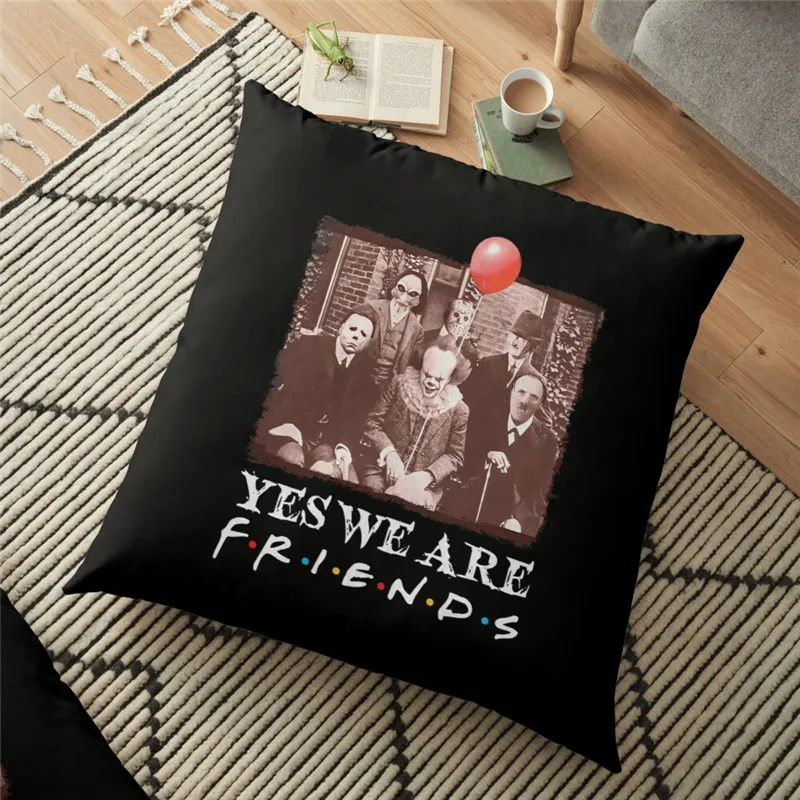 

Funny Backrest Horror We Are Friends Cushion Cover Halloween 45*45cm throw Pillow Comfortable Case Cushion Decorative for home