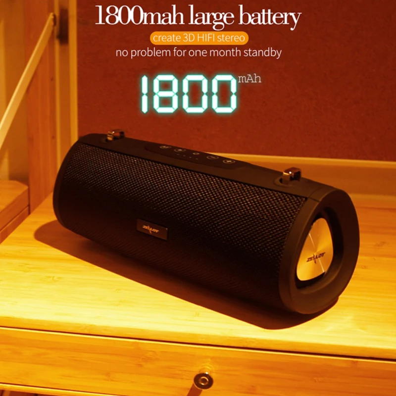 

ZEALOT S38 Portable Bluetooth Speaker Outdoor Wireless Mini Column Powerful 3D Stereo Music Center HiFi Dual Drivers Bass HDCall