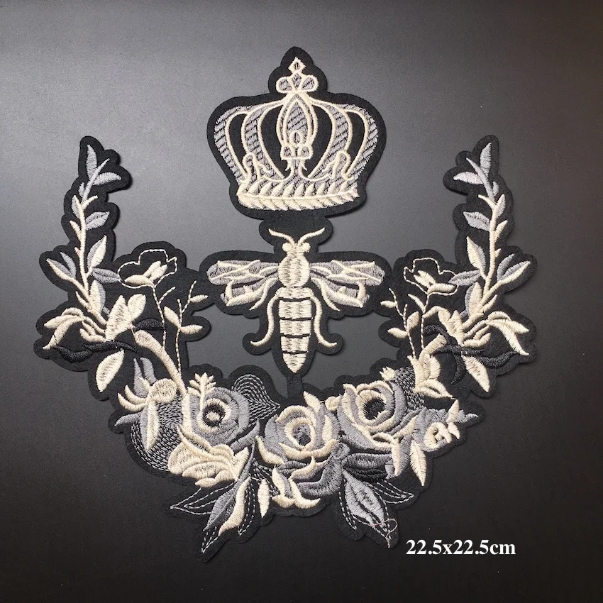 1 шт. патчи в виде короны цветов пчел с вышивкой полоски на одежде для одежды