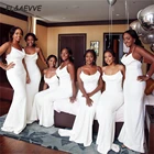 2021 русалка белое платье для подружки невесты с длинными на тонких бретельках для свадебных торжеств платье в африканском стиле Вечерние платья