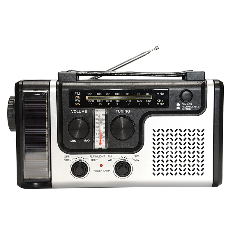 Аварийный Солнечный ручной Кривошип Динамо AM/FM погода радио флэш-светильник для