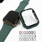 Полное покрытие для наручных часов Apple Watch серии 6 SE 5 4 3 2 матовый пластиковый бампер жесткий каркас чехол со стеклом для наручных часов iWatch, защита экрана