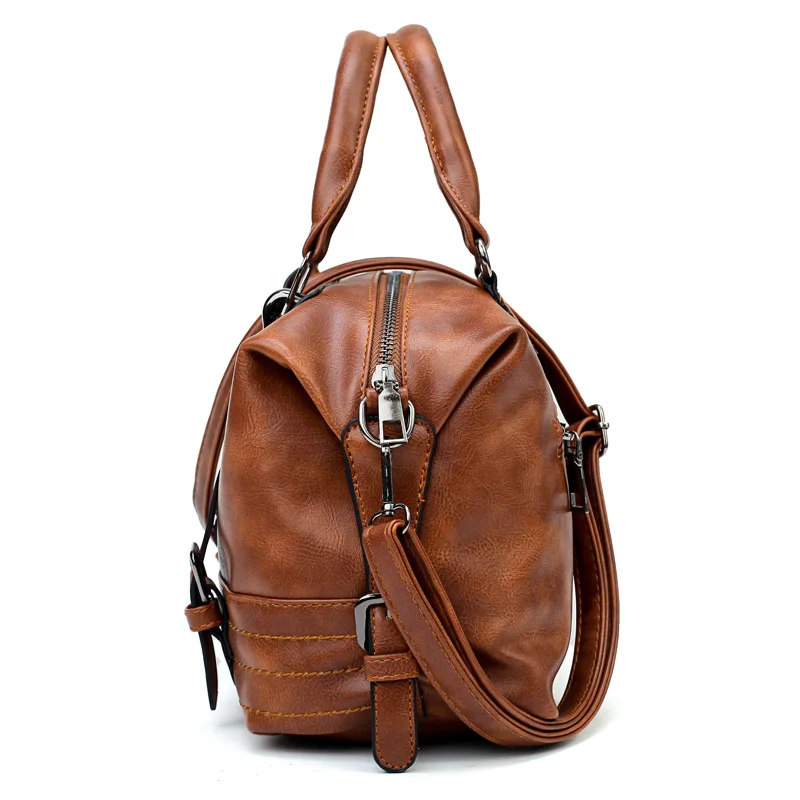 Сумка-тоут женская из искусственной кожи коричневая винтажная повседневная YZ-23 |