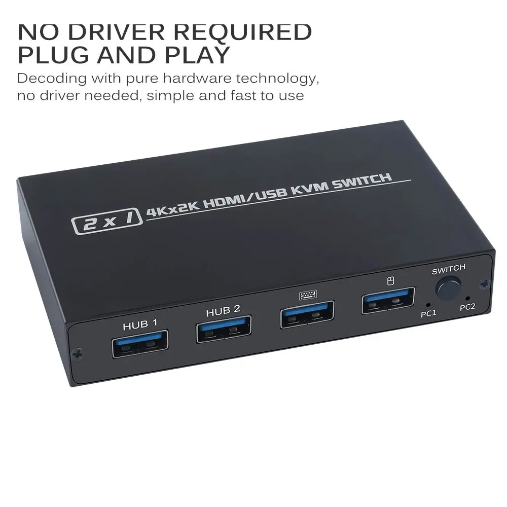 

KVM Box 2-In-1 Connecting Function Keyboard Mouse Sharing Switch Printer Plug USB KVM Box Video Display Switch Splitter