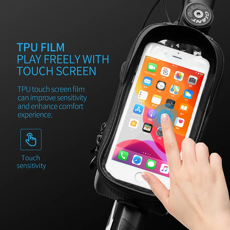 7 2 inch tpu touch screen waterproof bike phone holders for iphone 12 11 pro max xr 8 7 plus bicycle mobile phone bag holder free global shipping