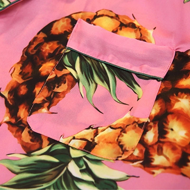 Autumn Women's Satin Pajama Sets Printing Long Sleeve Female Sleepwear Turn Down Collar Loose Silk Women Homewear Pajamas 2023