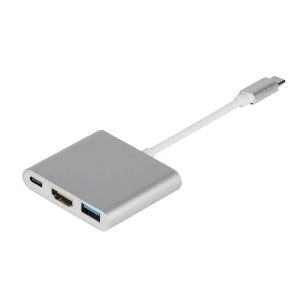 Новинка адаптер USB 3.0 Type C для телефона 4K HDMI USB3.0 3 в 1 хаб Apple Macbook серебряные и