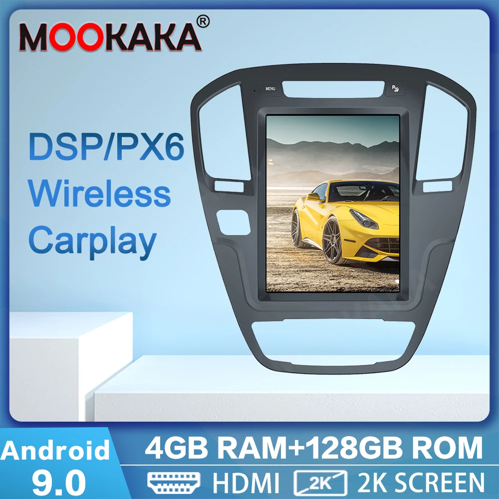 

Автомобильный мультимедийный DVD-плеер PX6 в стиле Tesla, Android 9,0, 4 + 128G, для Buick Regal 2008-2013, GPS-навигация, автомобильное стерео головное устройство DSP
