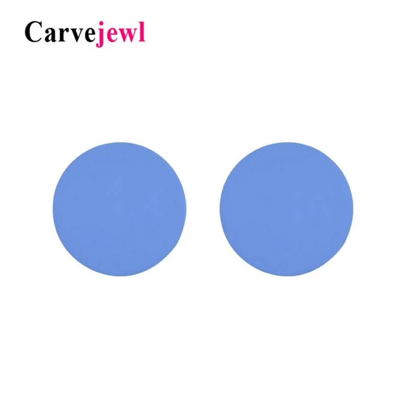 Серьги гвоздики Carvejewl с резиновым покрытием разноцветные Круглые серьги для