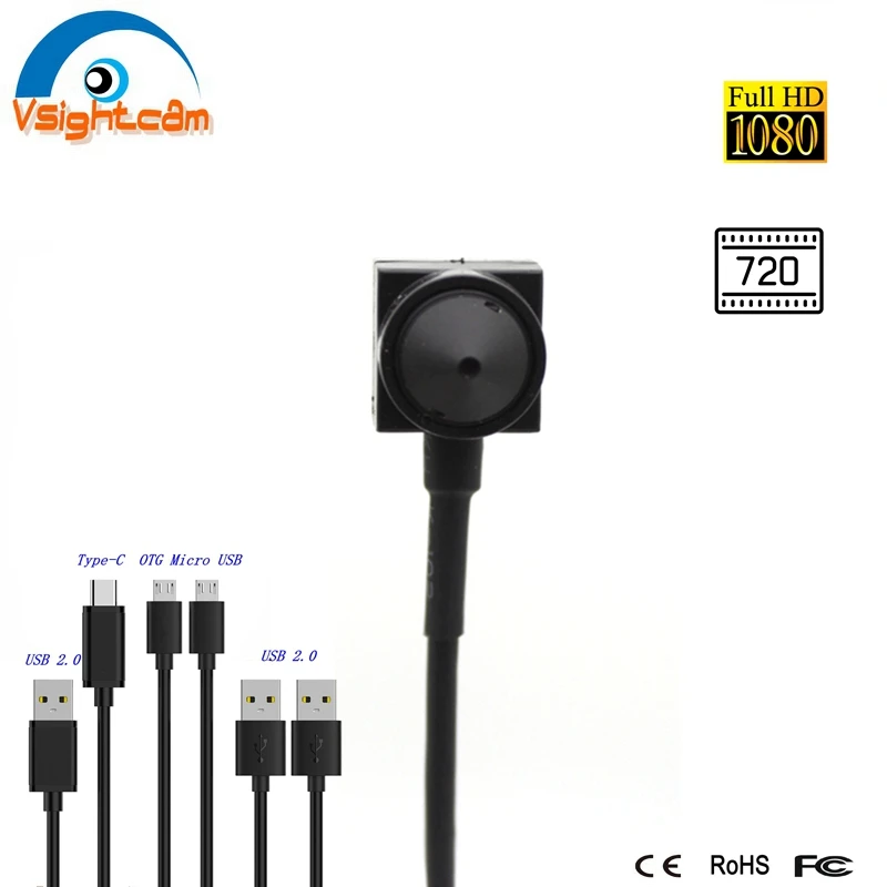 Мини камера 15x15 мм OTG Micro USB широкоугольная промышленное тестирование 1080P Full HD
